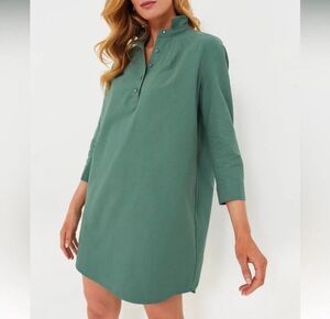 NWOT POMANDER PLACE TUCKERNUCK WOMEN'S SIZE S GREEN POLLY SHIRT DRESS